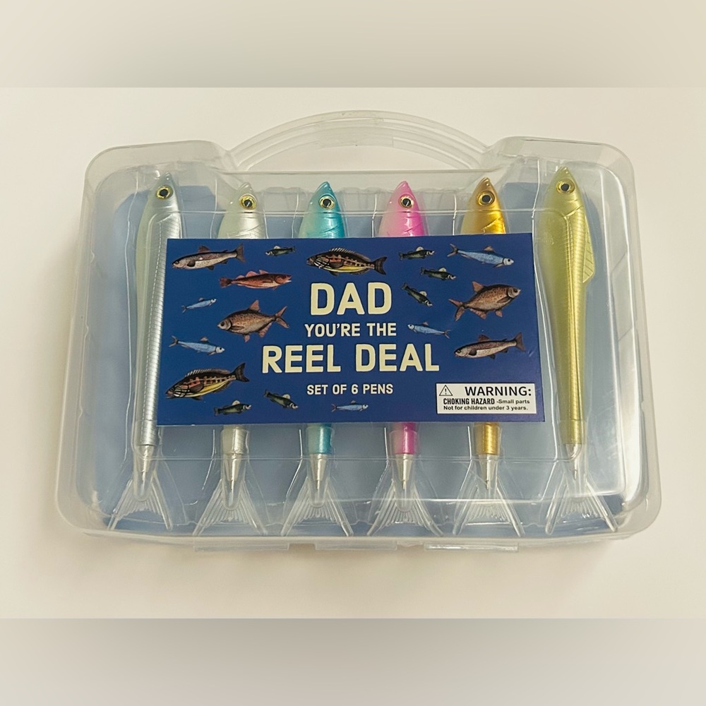 New 6 Fish Pens with Plastic Carrying Case 
Eccolo Father’s Day Dad